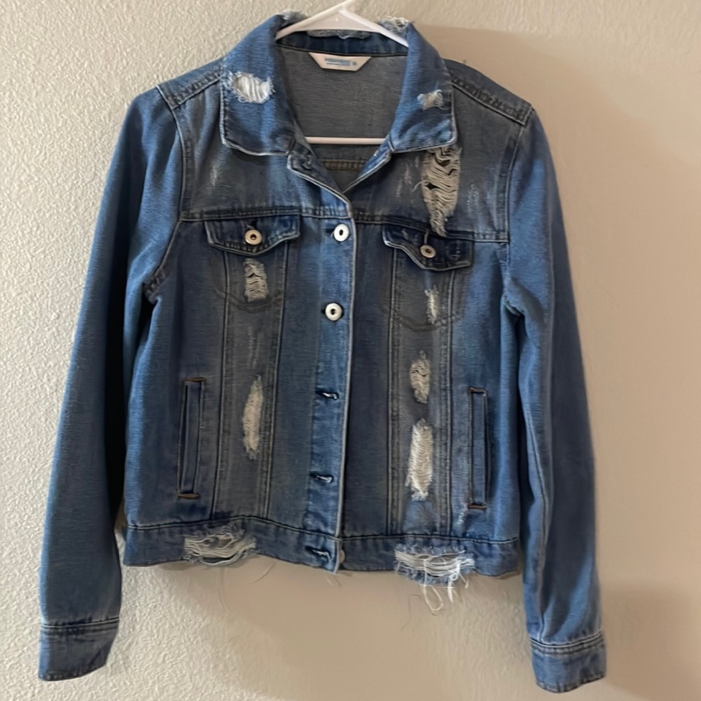 Distressed Denim Jacket - image 1